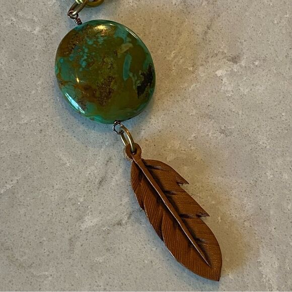 J.Forks Turquoise Pendant Necklace - Texas Artist Made - Picture 2 of 12